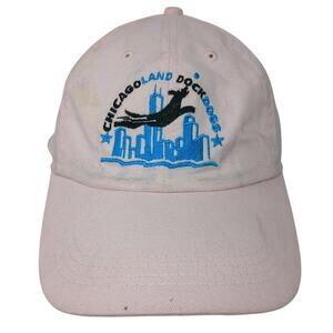 Chicagoland Dockdogs Strapback Baseball Cap Pink One Size Embroidered Dog Daze